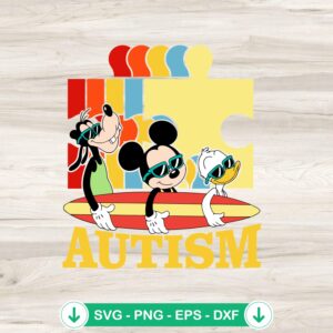 Mickey Donald Goofy Autism svg file for cutting machines
