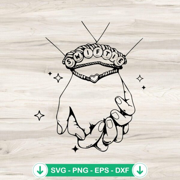 Swiftie Bracelets Holding Hands SVG file for Cricut