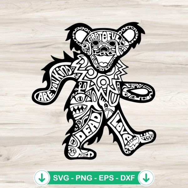 Mandala Dancing Bear SVG file for Cricut cutting machine