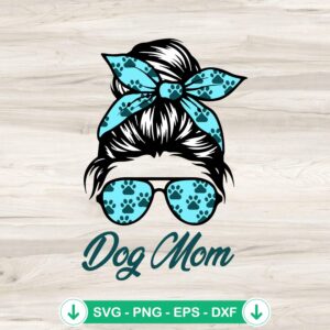 Dog Mom Messy Bun SVG file for cutting machines
