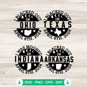 Total Solar Eclipse SVG bundle cutting file for Cricut