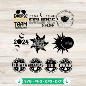Total Solar Eclipse April 2024 SVG file, cricut svg cutting file