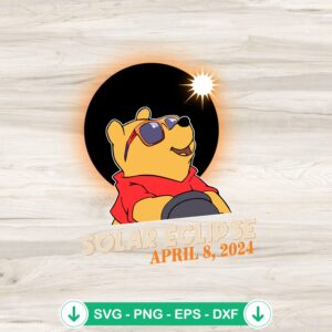 Winnie The Pooh solar eclipse svg file for Cricut cutting machine