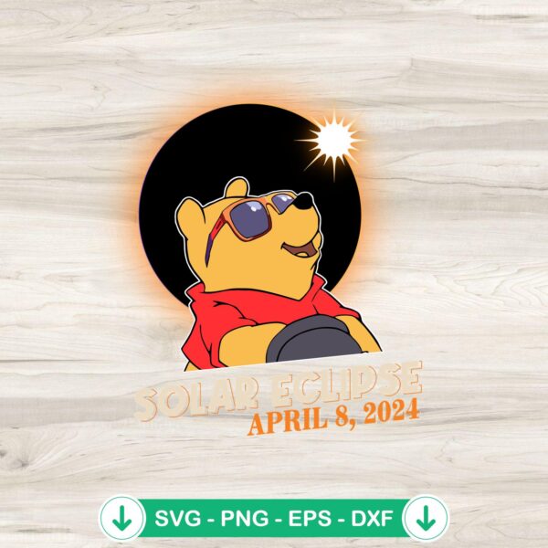 Winnie The Pooh solar eclipse svg file for Cricut cutting machine