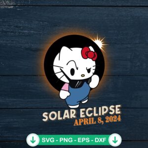 Hello Kitty Total Solar Eclipse 2024 svg file for cricut cutting machine