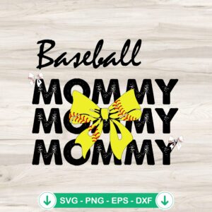 Baseball Mommy Bow SVG file, cricut svg cut file