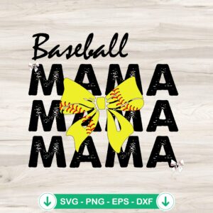Baseball Mama With Bow SVG file for cricut, cutting file