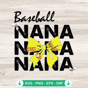 Baseball Nana Sport Bow SVG file for cricut and cutting machine