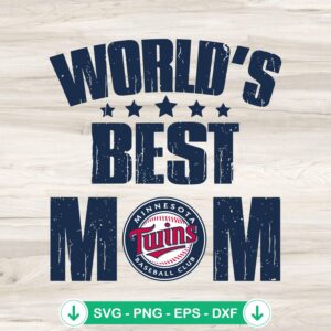 Minnesota Twins SVG file for World's Best Mom, Cricut cut file