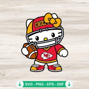 Hello Kitty KC Chiefs Football svg file for cricut cutting machine