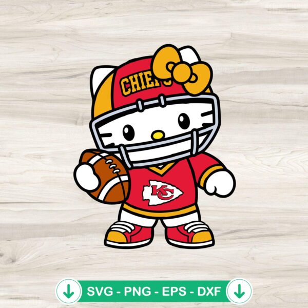 Hello Kitty KC Chiefs Football svg file for cricut cutting machine
