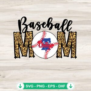 Philadelphia Phillies Baseball Mom SVG file for Cricut