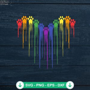 Dog Paw Heart SVG file - Cricut cut file for dog lovers