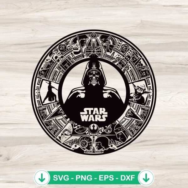 Darth Vader Calendar SVG file for Cricut cutting machine