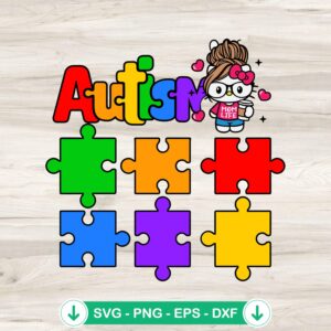 Hello Kitty Autism Mom svg file for Cricut cutting machine
