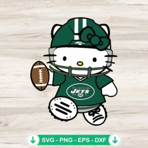 Hello Kitty New York Jets football SVG file, cricut svg cut file