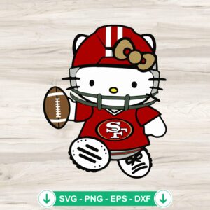 Hello Kitty 49Ers football SVG file for cutting machine