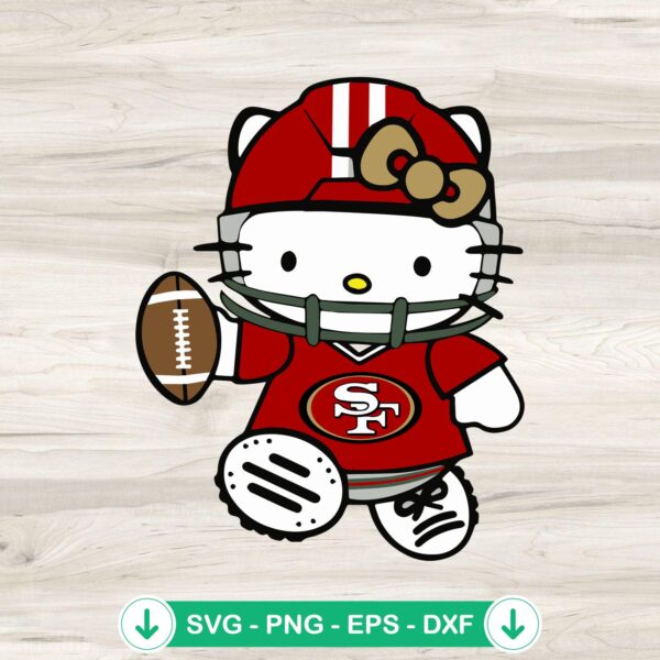 Hello Kitty 49Ers football SVG file for cutting machine