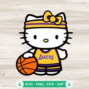 Hello Kitty Los Angeles Lakers svg file for cutting machine