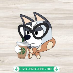 Muffin Grannies Bluey Starbucks Cup SVG file, cricut svg, cutting file