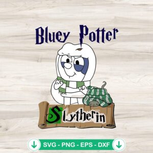 Slytherin Bluey SVG file, cricut svg cutting file