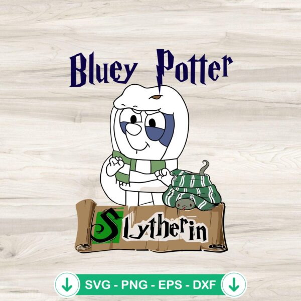 Slytherin Bluey SVG file, cricut svg cutting file