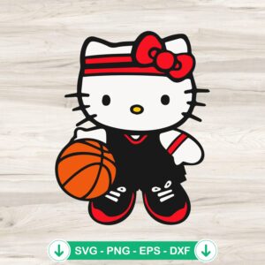 Hello Kitty basketball svg file for cutting machines