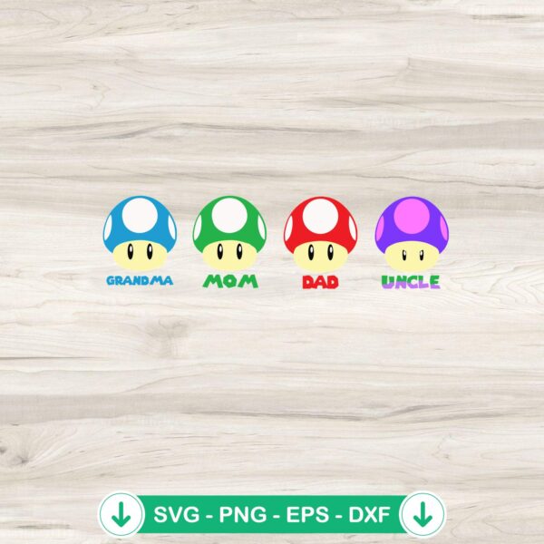 Super Mario Mushroom SVG file for Father’s Day crafting