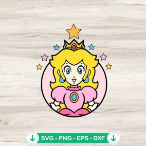 Mario Princess Peach SVG file for Cricut cutting machine