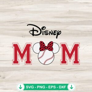 Disney Minnie Baseball Mom SVG file for Cricut cutting machine