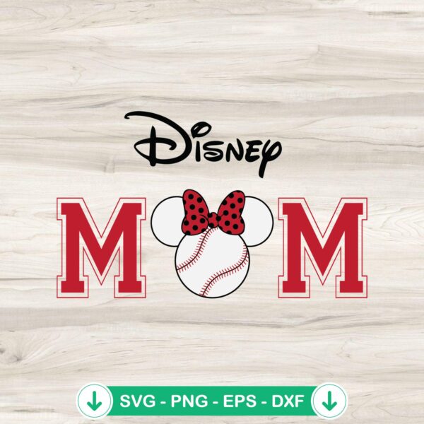 Disney Minnie Baseball Mom SVG file for Cricut cutting machine