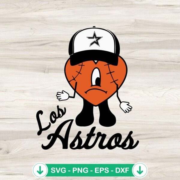Bad Bunny Sad Heart Houston Astros svg file for cutting machine