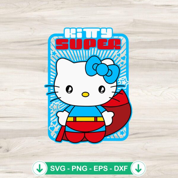 Hello Kitty Batman SVG file for cutting machines, cricut svg