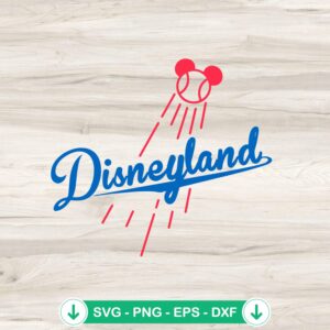 Disneyland LA Dodgers Mickey SVG file for Cricut cutting machine