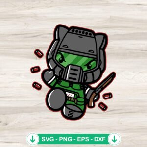 Hello Kitty Doom Slayer SVG file, cricut svg cut file