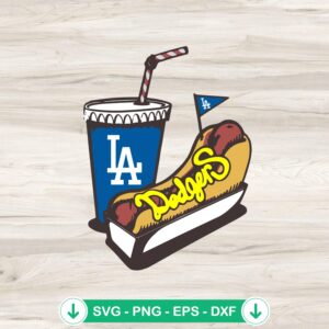 LA Dodgers Hotdog baseball SVG file for cutting machine