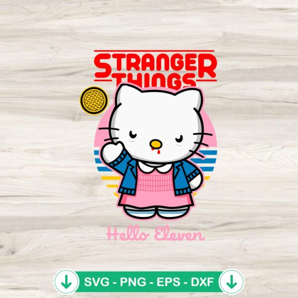 Hello Kitty Stranger Things SVG file, cricut svg cutting file