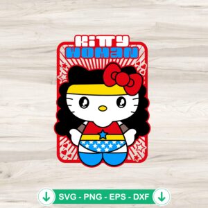 Hello Kitty Wonder Woman SVG file for Cricut and cutting machine