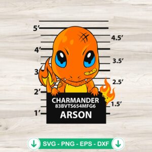Charmander Mugshot SVG file, cricut svg cutting file