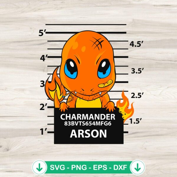 Charmander Mugshot SVG file, cricut svg cutting file