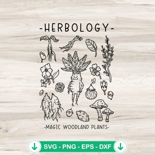 Herbology Magical Plants SVG file for Cricut cutting machine