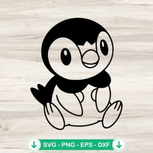Piplup Bird Pokemon SVG file for Cricut cutting machine