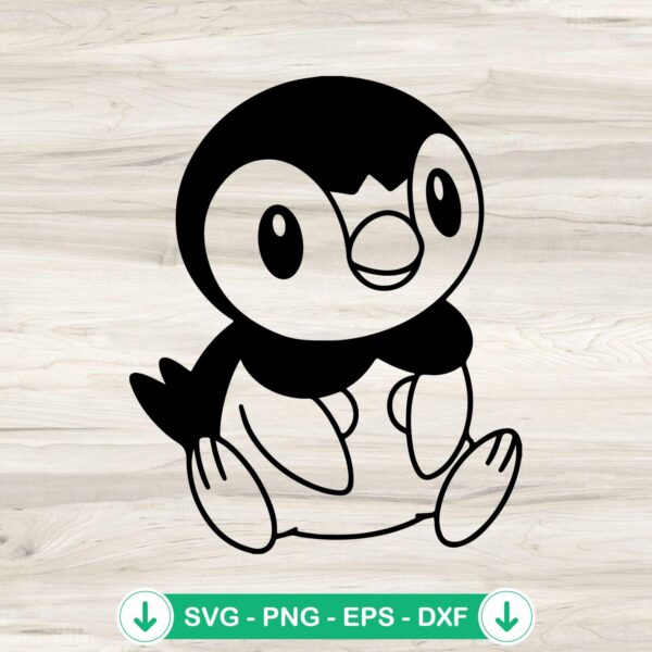Piplup Bird Pokemon SVG file for Cricut cutting machine