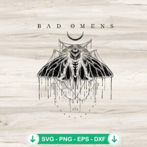 Bad Omens Moth SVG file for Cricut cutting machine