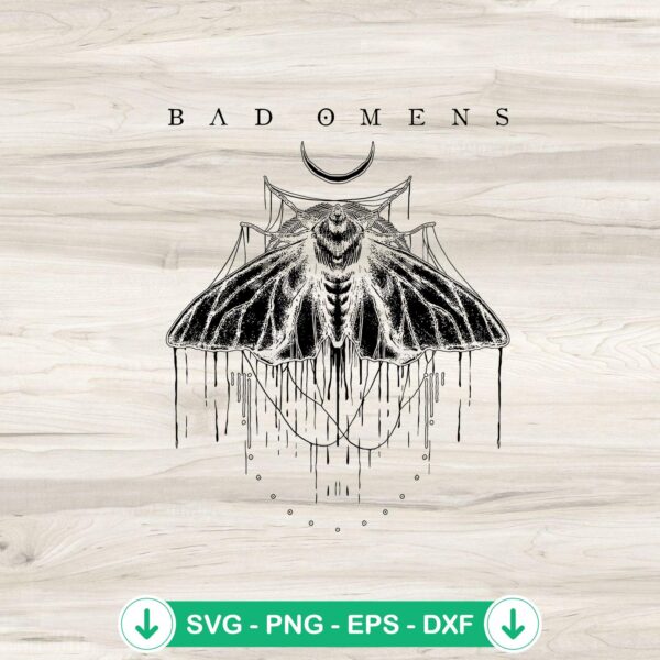 Bad Omens Moth SVG file for Cricut cutting machine