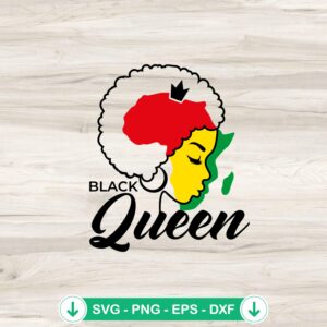 Afro Woman Black Queen SVG file for Cricut cutting machine