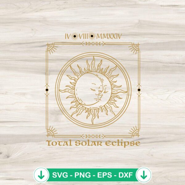 Total Solar Eclipse SVG file for Cricut, sun and moon cutting file