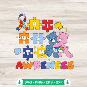 Care Bears Autism Awareness SVG file for Cricut cutting