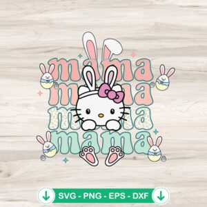 Hello Kitty Mama SVG file for Easter crafts, cricut svg cutting file