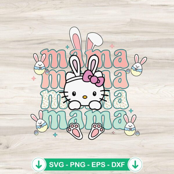 Hello Kitty Mama SVG file for Easter crafts, cricut svg cutting file
